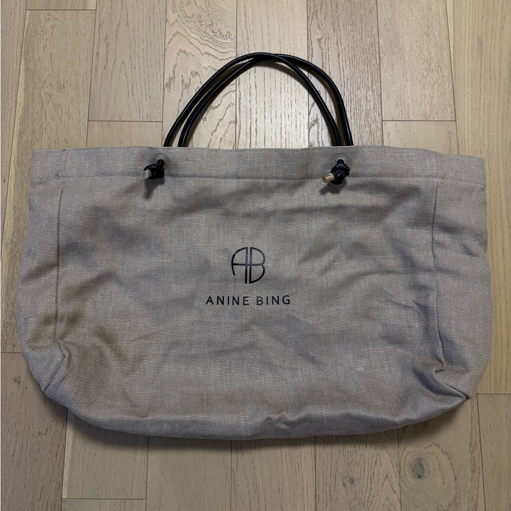 Anine Bing Saffron Tote with Black Handles - Picture 2 of 5